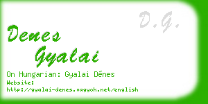 denes gyalai business card